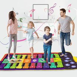 Drums Percussion 4 Styles Double Row Multifunction Musical Instrument Piano Mat Infant Fitness Keyboard Play Carpet Educational Toys For Kids 230209