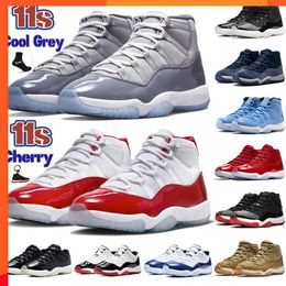 2023 Outdoor TOP OG 11 jumpman 11s retro mens basketball shoes cool grey cherry midnight navy velvet 25th Anniversary low 72-10 Royal Blue pantone Concord Bred