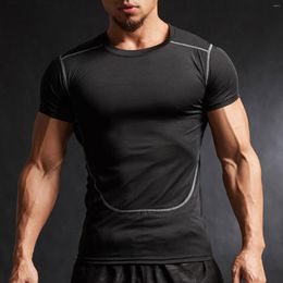 Men's T Shirts Mens Quick Dry Solid Colour Athletic Rash Guard T-shirts Short Sleeve Moisture Wicking Compression T-shirt For Fitness Swim