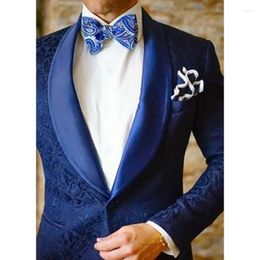 Men's Suits Latest Design Set Groomsmen Groom Tuxedos Printing Coat (Jacket Pants) Men Suit For Wedding Party Prom Man Wear