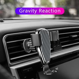 Decorations Gravity Car Phone Holder Automotive Vent Mount Universal Smartphone Stand Bracket Auto Air Outlet Clip Interior Accessories 0209