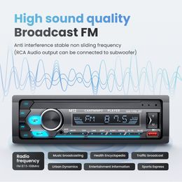 1 Din Car Radio Stereo Player Universal FM Bluetooth MP3 Player Auto Stereo In-dash Colourful lights Voice assistant Car Stereo