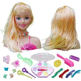 Beauty Fashion Kids Dolls Half Body Makeup Comb Hair Toy Doll Pretend Play Princess Set Toys Girls Training Girl Ideal Gifts 230208