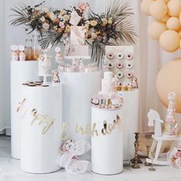 Decorative Flowers Wedding Decor Wrought Iron Cylindrical Dessert Table Pre-function Area Cake Stand Ceremony Pavilion Flower