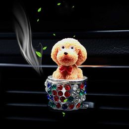 Interior Decorations Car Ornament Cute Puppy Dog Auto Conditioner Outlet Perfume Clip Decoration Air Freshener Automobile Fragrance Accessories 0209