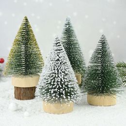 Christmas Decorations Mini Tree Gold Green Small Cedar Pine Table Top Home Ornaments Year Gifts Navidad 2023