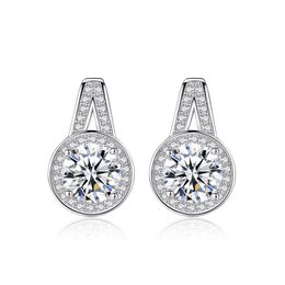 3A Zircon Stud Earrings Classic V shape Jewellery European Fashion Women Micro Set Zircon S925 Silver Exquisite Earrings Women's Wedding Party Valentine's Day Gift SPC