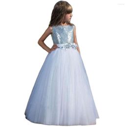 Kız Elbiseler Prenses Çocuk Resmi Gowns Pageant Elbise 2-14 yaşında kızlar için payetlerle özel ocassion
