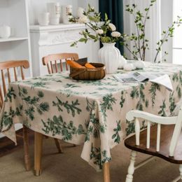 Table Cloth Chinese Pine Tree Birds Flower Bird Print Rectangle Cotton Linen Tablecloth Home Decorative Dining Cover ZC140