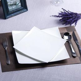 Plates Nordic Western Dinner Bone China White Square Dishes Dessert Tray Steak Plate Creative Kitchen Dinnerware Sets