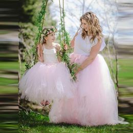 Skirts 2023 Outfits Pink Tulle Mother Daughter Skirt Kids Tutu Very Full Little Girl Solid Mesh Set Color