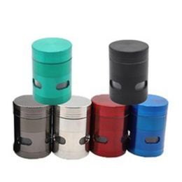 New Multi-color Vertical Line Four-Eye Zinc Alloy Smoke Grinder, 40mm Individual Smoke Crusher, Mini Smoke Wholesale