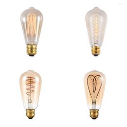 Vintage ST64 LED Edison Light Bulbs Squirrel Dimmable 40W 60W E27 Filament Bulb For Home Fixtures And Decorative