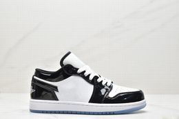 With Box 1s Low Concord Basketball Shoes Men Women White Black Sneaker