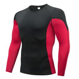 Men's T Shirts Men Long Sleeve Sports T-shirt Quick Dry Breathable Basketball Jersey Bottom Shirt Elastic Tights Gym Fitness Tops Sportswear