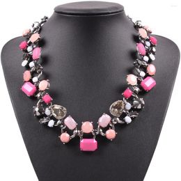 Choker Fashion Designer Brand Crystal Resin Necklace Chunky Statement Bib Jewellery For Women Wholesale