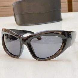Oversized Sunglasses WRAP D-FRAME SUNGLASSES IN BLACK Bio-Based Injected Nylon With Grey Lenses Are From Summer 22 Red Carpet Collection BB0228S 0228
