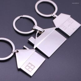 Party Favour Creative Zinc Alloy House Shaped Keychains Metal Cottage Keyrings Family Key Chain Wedding Gift LX2851