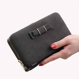 Wallets 2023 Fashion Purse Wallet Female Brand Card Holders Cell Phone Pocket Women 6 Solid Clutch Money Bag Gifts For