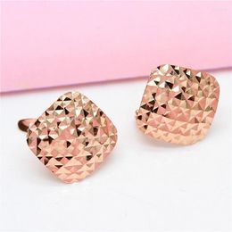 Stud Earrings 585 Purple Gold Square Gypsophila For Women14k Rose Fashion Chinese Style Sparkling Engagement Jewellery