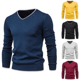 Men's Sweaters Fashion Men Sweater Solid Color Knitted Autumn Winter Warm Pure Pullover Slim Navy Knitwear Clothes