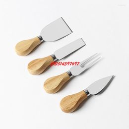 Dinnerware Sets 4pcs/set Knives Bard Set Oak Handle Stainless Steel Slicer Cheese Knife Kit Baking Tools Kitchen Cooking Accessories