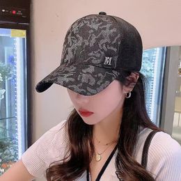 Design model sun visor outdoor baseball cap printed net yarn cap cap mouth adjustable