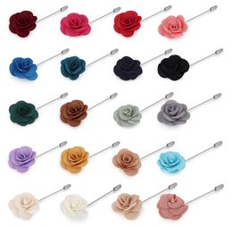 Pins Brooches Hanpabum Mens Lapel Handmade Camellia Flower Boutonniere Stick For Suits Wedding Drop Delivery 2022 Dhkm8