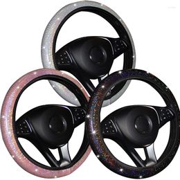 Steering Wheel Covers Car Cover Universal Diamond Blingbling Crystal Set Car-styling Accessories Cute