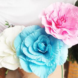 Decorative Flowers Diameter 50cm Simulation Peony Flower Head Western Rose Wedding Decoration Fake Foreign