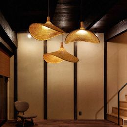 Ceiling Bamboo Wicker Restaurant Vintage Coffee Tables Hanging Lamp Living Room Kitchen Rattan Farmhouse Home Decor Pendant Lights 0209