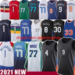 Luka Doncic Zion Kemba Walker Williamson Basketball Jersey RJ Barrett Derrick Rose Mens Julius Randle Patrick Ewing Dirk Nowitzki