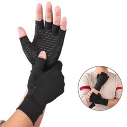 Wrist Support Compression Arthritis Gloves Half Finger Fitness Rehabilitation Relief Hand Pain Pressure For Sports And Office