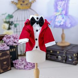 Dog Apparel Handmade Clothes Pet Suit Jackets Luxury Elegant 3 Piece Set Bow Tie Shirt Wedding Tuxedo Party Holiday Dancing Poodle