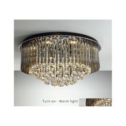 Chandeliers Black Home Decor Ceiling Chandelier Modern Crystal Lamp For Bedroom Luxury Living Room Lighting Fixtures Drop Delivery L Dhhqo