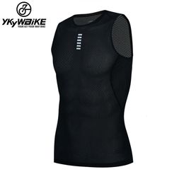 Cycling Shirts Tops YKYWBIKE Men's Base Layer Sleeveless Quick Dry Cycling Undershirt MTB Bike Vests Compression Bicycle Sport Cycling jersey 230209
