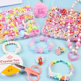 Jóias 700pcs Multi Types Conjunto de contas Diy Acessório de brinquedos artesanais Criativo Girl WeevingBracelet e Ring Making Toys Crianças Presente 230208