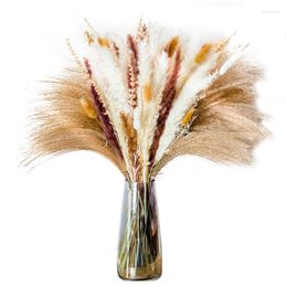 Decorative Flowers Pampas Grass 90Pcs Natural Dried Flowers-For Home And Room Decorations Decor Valentine Gifts