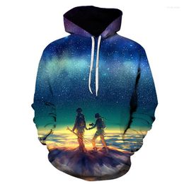Men's Hoodies 2023 3D Print The Starry Sky Sweatshirt Hip Hop Autumn Streetwear Couples Leisure Loose