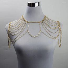 Chains Fashion Design Body Chain Jewellery Simple Multilayer Shoulder Exaggerated Necklace Punk Sexy Accessories