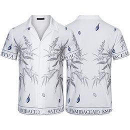 2023 Designer Shirt Mens Button Up Shirts Letter bowling shirt Hawaii Floral Casual Shirts Men Slim Fit Short Sleeve Dress Hawaiian t-shirt m-3xl