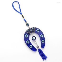 Keychains Lucky Eye Alloy Horseshoe Pendant Keychain Evil Tassel Wall Hanging Car Key Chain Fashion Jewellery EY4734