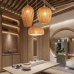 Ceiling Lights Modern Lantern Rattan Natural Bamboo Pendant Light For Dinning Living Room Decor Kitchen hanging ceiling lamps 0209