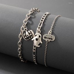 Charm Bracelets The Chain Stacking Belt Bracelet Set Female Design Sense Creative Halloween Pumpkin Ghost Geometric 3-piec