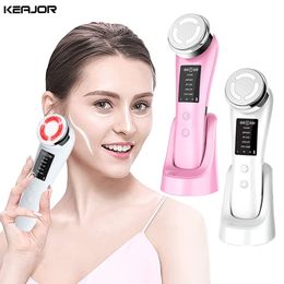 Face Massager RF Face Skin Tightening Electric Radio Frequency Massager LED Rejuvenation EMS Lifting Wrinkle Remover with Blue Light 230208