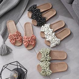 Slippers Summer Women Slipper Bow-knot Light Cosy Indoor Sandals Flower Decoration Cute Girl Flip Flop