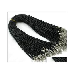 Chains Leather Necklace Snake Beading Cord String Rope Wire Jewellery Chain With Lobster Clasp Components Black Locket Choker Necklace Dhqcc