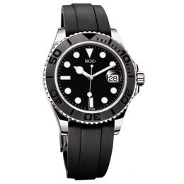 master men's watches black rubber band stainless steel case ceramic ring sapphire glass mechanical automatic movement341v