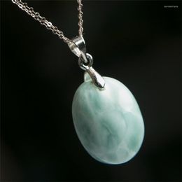 Pendant Necklaces Natural Genuine Blue Larimar Gems Stone Crystal Bead Necklace Fashion Suspension 20 16 8mm