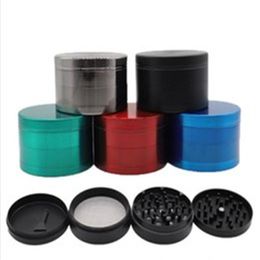 Wholesale of New Type of 63mm Individual Metal Abrasives with Four-layer Multi-color Plum-pattern Zinc Alloy Smoke Grinder Smoking Pipes